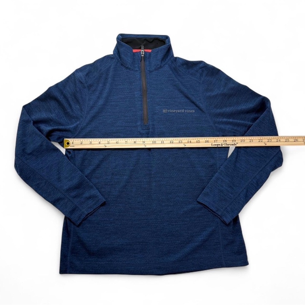 Men’s Vineyard Vines Navy Blur Lightweight Quarter Zip Pullover Pop Trim Size S - Picture 4 of 8